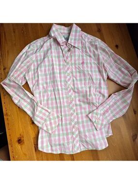 Lilly Pulitzer vintage plaid button down blouse size 2